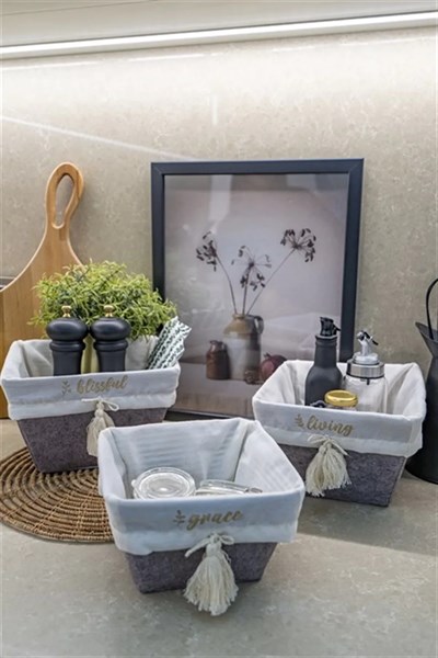 Çok Amaçlı Saklama Organizer Kutu Kare Keçe Sepet (maxi)