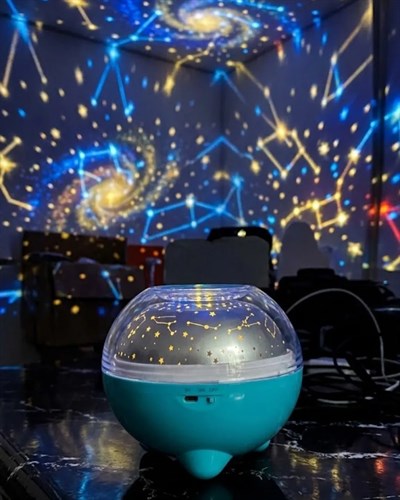 Çok Renkli LED Yıldız Projektör Gece Lambası Bluetooth Müzik Çalar ve Kumandalı Kontrol