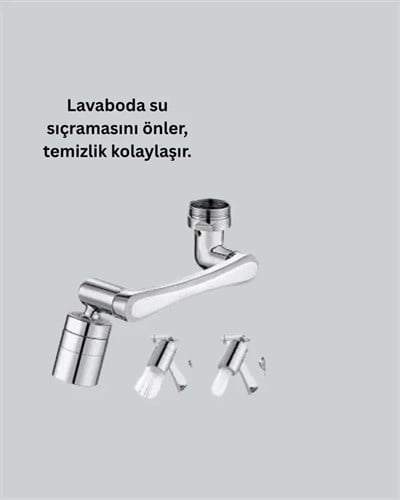 Çok Yönlü Dönebilen Musluk Başlığı 2 Fonksiyonlu Su Akışı