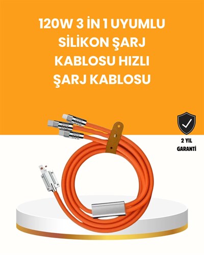 Çoklu Cihaz Dostu 120 W Hızlı Şarj Kablosu – Tek Kablo ile Her Cihaz Elinizin Altında