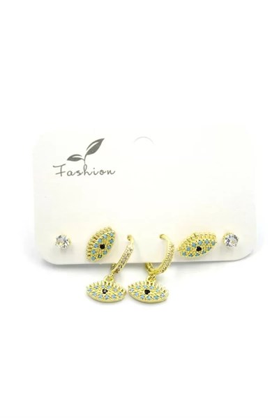 Çoklu Göz Küpe - Altın