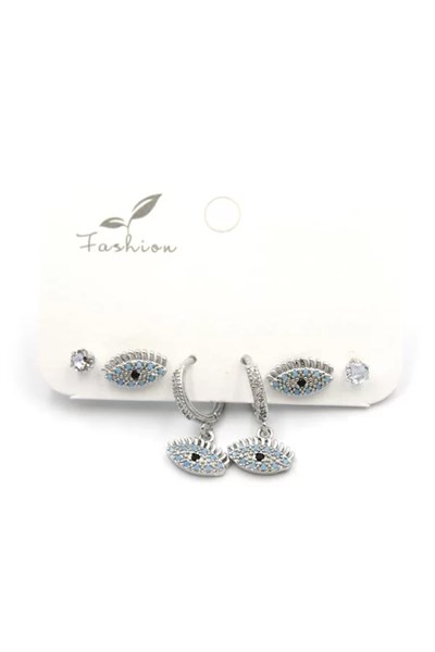 Çoklu Göz Küpe - Gümüş