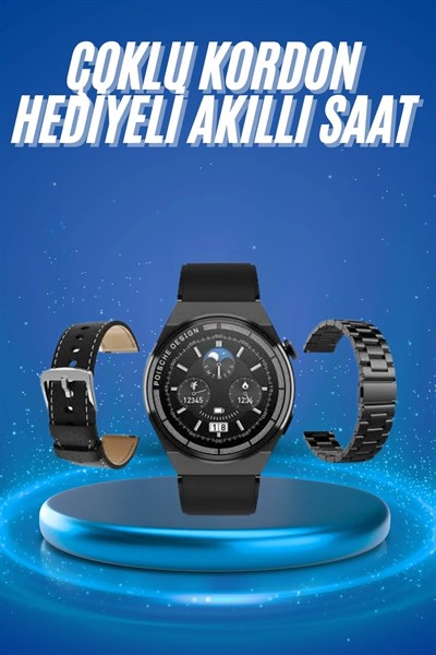 Çoklu Kordon Hediyeli Akıllı Saat Çağrı Cevaplama Müzik Dinleme Dokunmatik Ekran