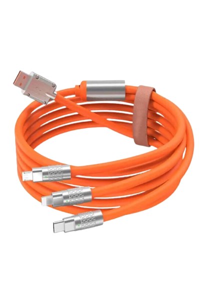 Çoklu Şarj Kablosu USB Type-C İOS Uyumlu 120W Hızlı Şarj Kablosu