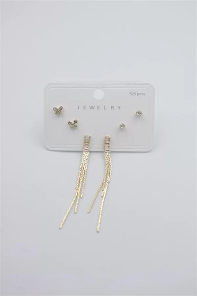 Çoklu Set Küpe - Altın