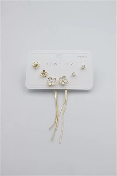 Çoklu Set Küpe - Altın