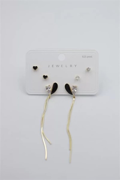 Çoklu Set Küpe - Altın