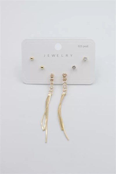 Çoklu Set Küpe - Altın