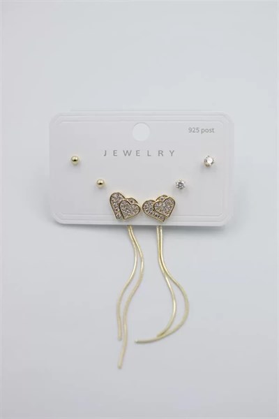 Çoklu Set Küpe - Altın