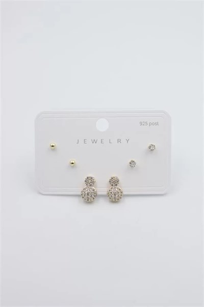 Çoklu Set Küpe - Altın