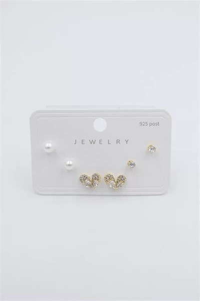 Çoklu Set Küpe - Altın