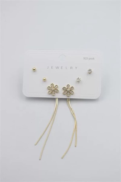 Çoklu Set Küpe - Altın