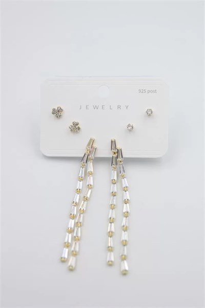 Çoklu Set Küpe - Altın