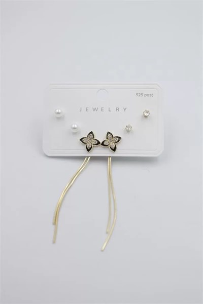 Çoklu Set Küpe - Altın