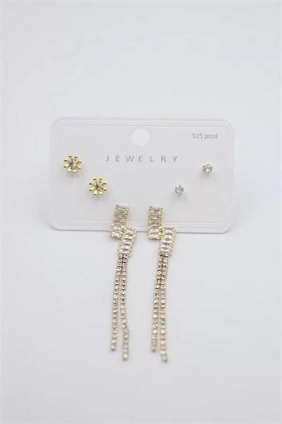 Çoklu Set Küpe - Altın