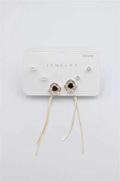 Çoklu Set Küpe - Altın