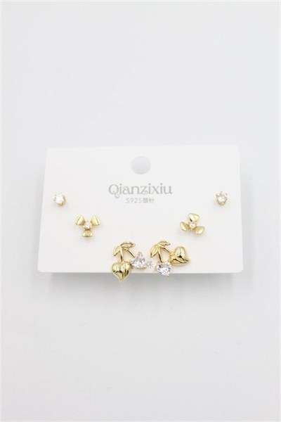 Çoklu Set Küpe - Altın