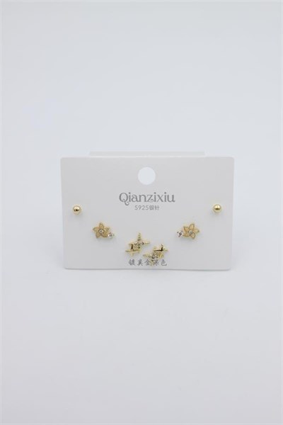 Çoklu Set Küpe - Altın