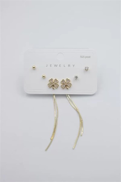 Çoklu Set Küpe - Altın