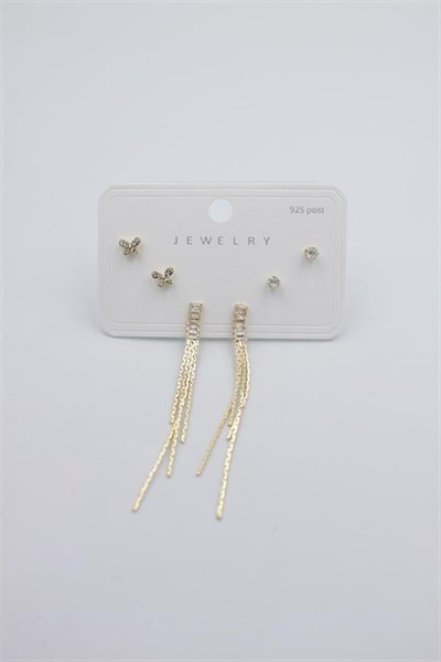 Çoklu Set Küpe - Altın