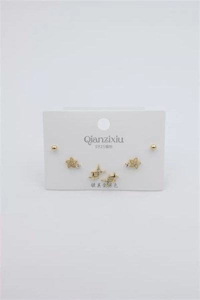 Çoklu Set Küpe - Altın