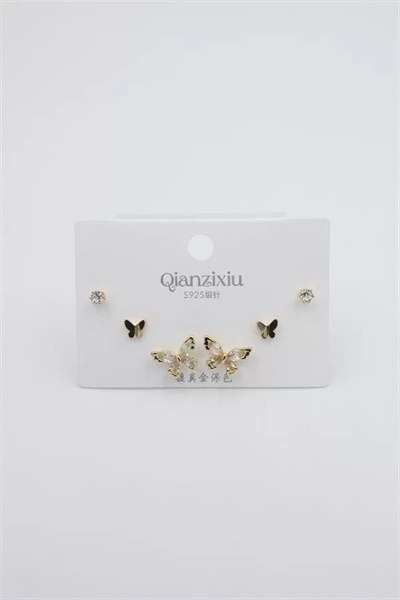 Çoklu Set Küpe - Altın