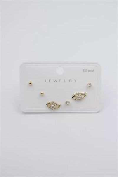 Çoklu Set Küpe - Altın