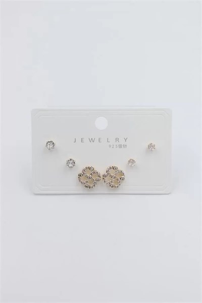 Çoklu Set Küpe - Altın