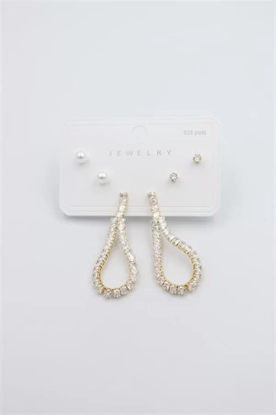 Çoklu Set Küpe - Altın