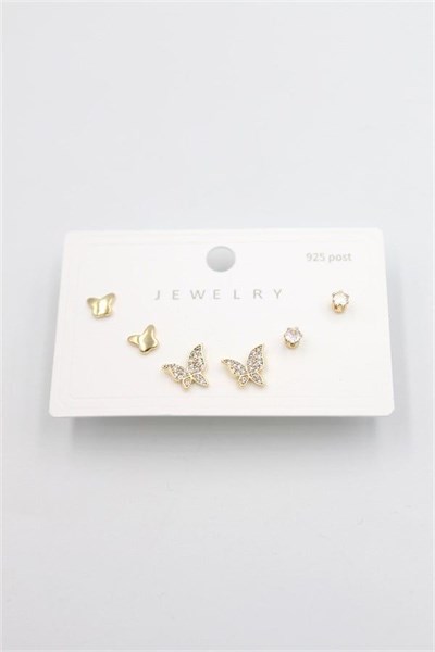 Çoklu Set Küpe - Altın