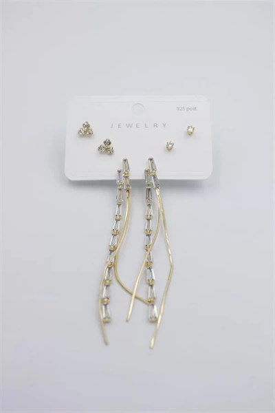 Çoklu Set Küpe - Altın