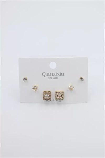 Çoklu Set Küpe - Altın