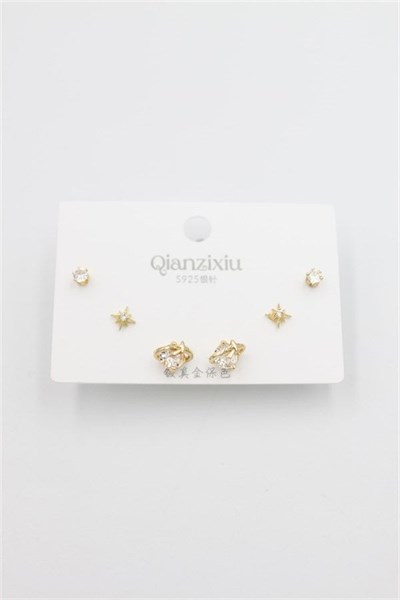 Çoklu Set Küpe - Altın
