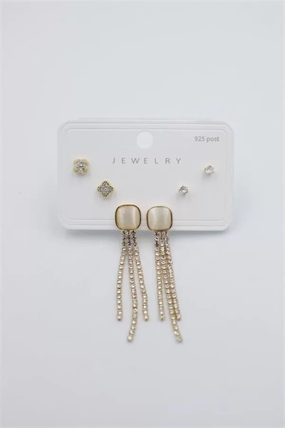 Çoklu Set Küpe - Altın