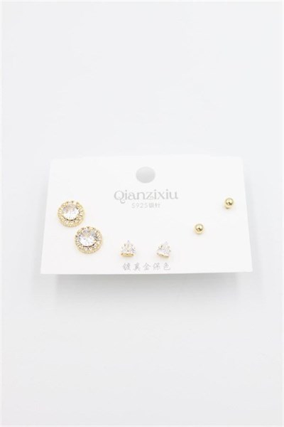 Çoklu Set Küpe - Altın