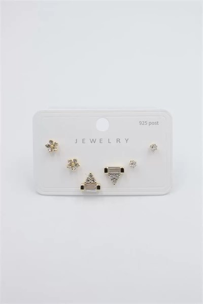 Çoklu Set Küpe - Altın