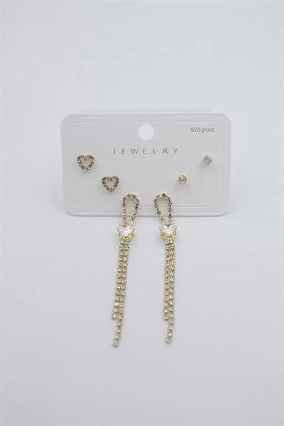 Çoklu Set Küpe - Altın