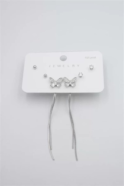 Çoklu Set Küpe - Gümüş