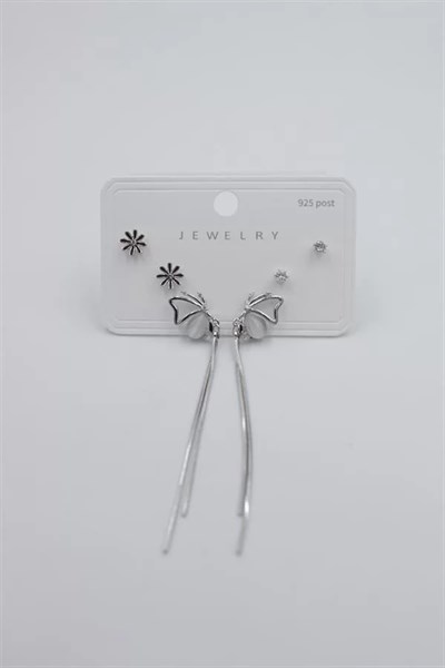 Çoklu Set Küpe - Gümüş