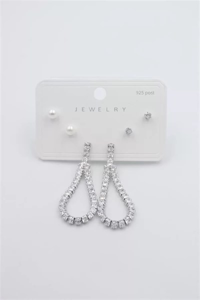 Çoklu Set Küpe - Gümüş