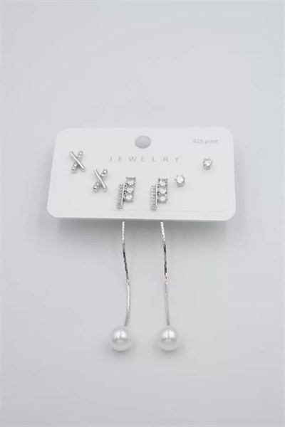 Çoklu Set Küpe - Gümüş
