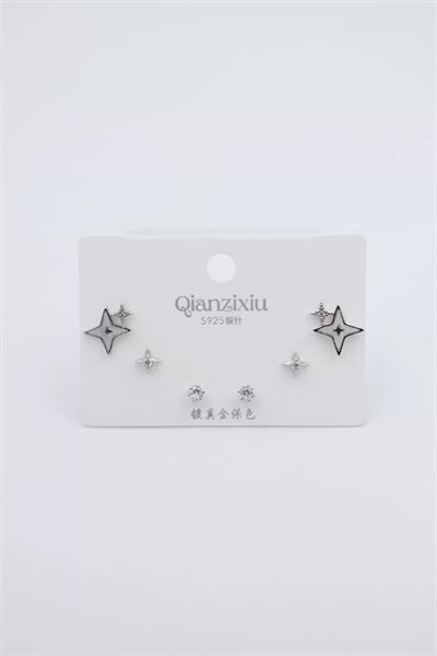 Çoklu Set Küpe - Gümüş