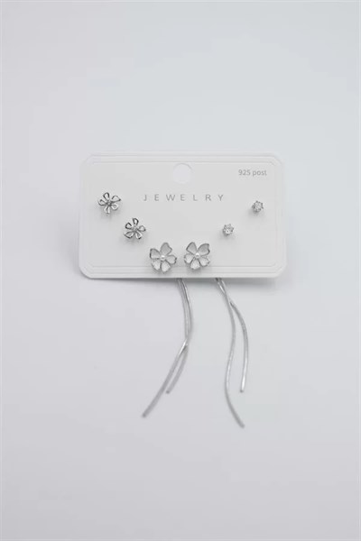 Çoklu Set Küpe - Gümüş