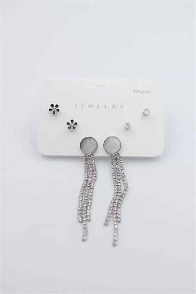 Çoklu Set Küpe - Gümüş