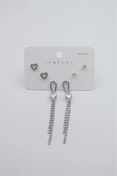 Çoklu Set Küpe - Gümüş