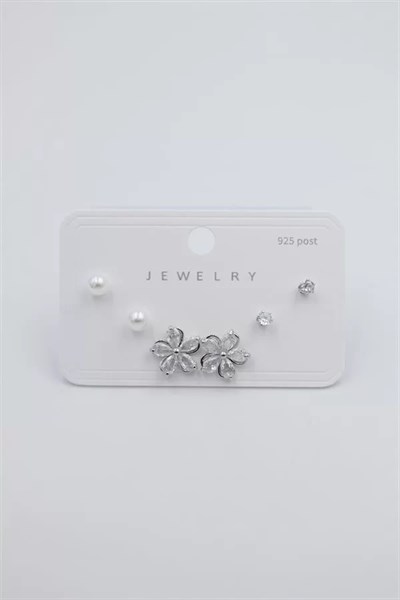 Çoklu Set Küpe - Gümüş