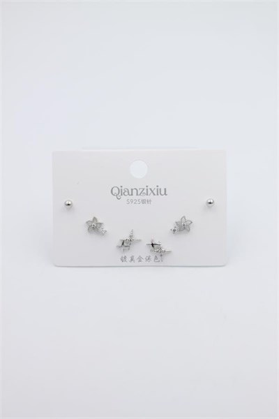 Çoklu Set Küpe - Gümüş