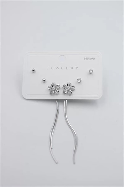 Çoklu Set Küpe - Gümüş