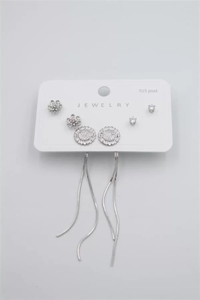 Çoklu Set Küpe - Gümüş