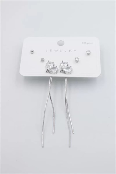 Çoklu Set Küpe - Gümüş